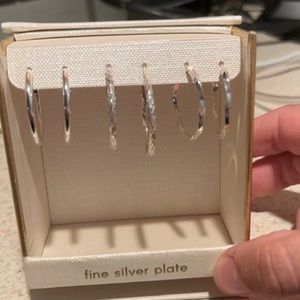 Fine Sliver Plated Hoop Earrings